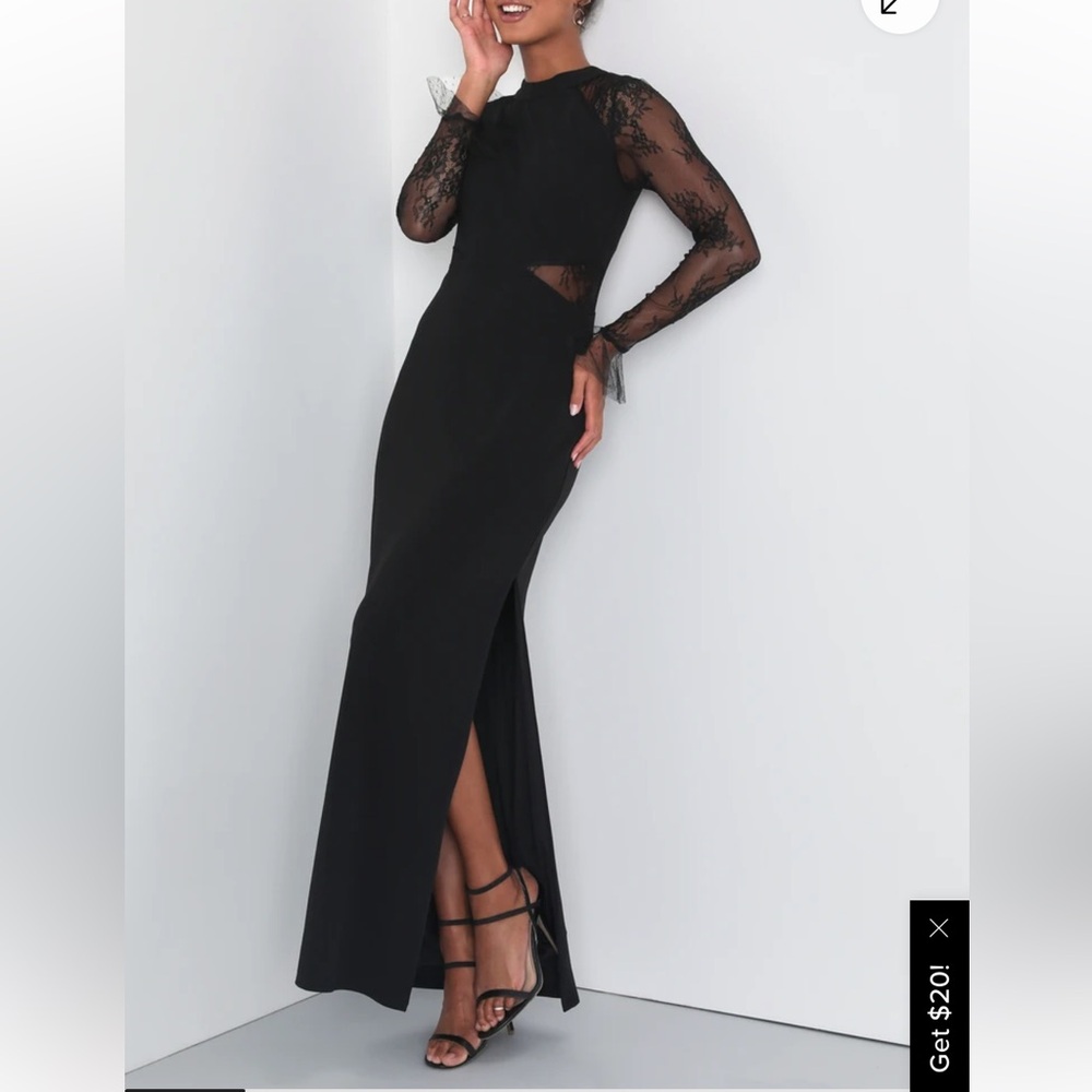 Lulu's Black Long Sleeve Lace Dress